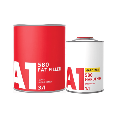 Грунт наполнитель А1 580 Fat Filler grey - серый 3л + отвердитель